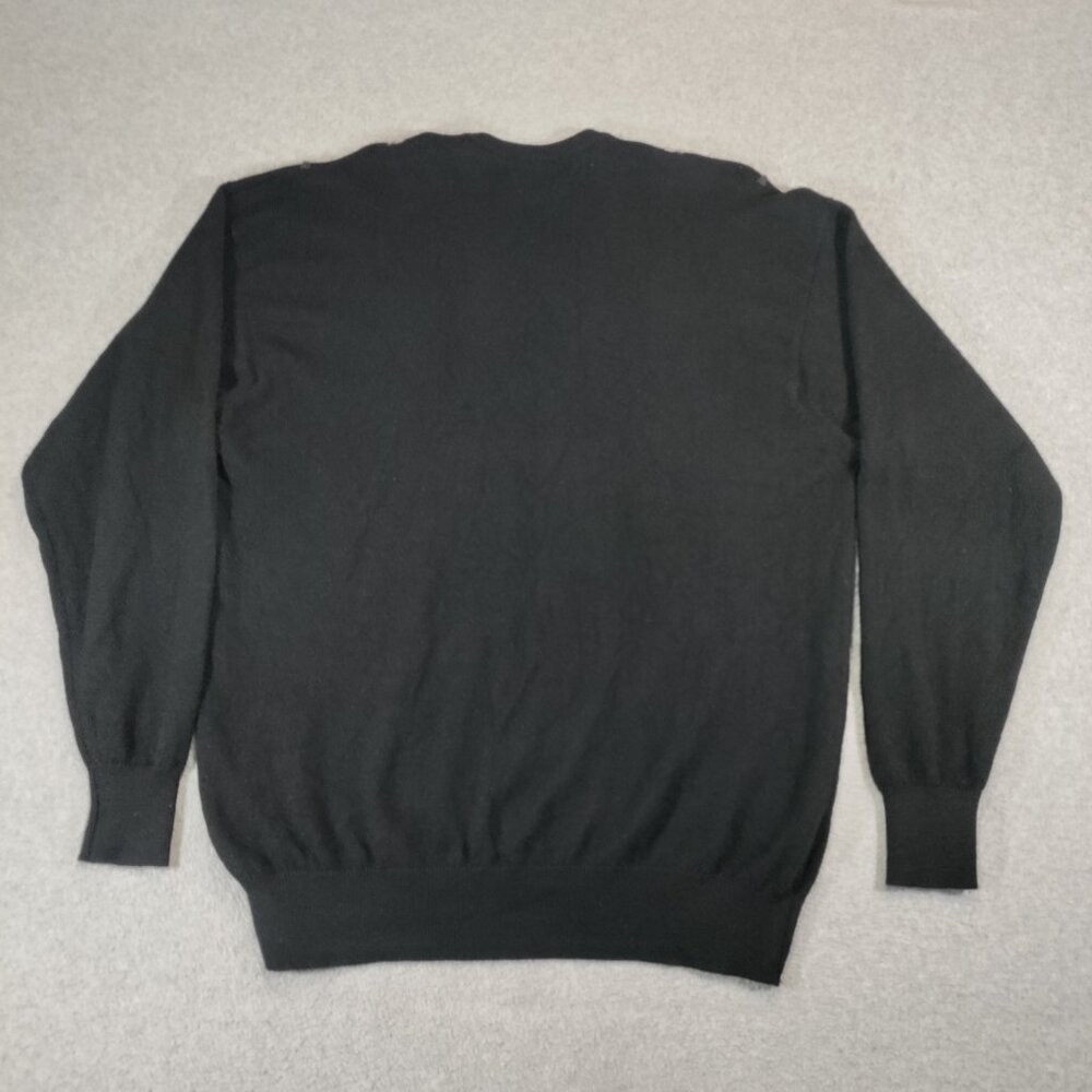 Maus & Hoffman Sweater Mens XL Black Argyle V-Nech Cashmere Pullover Scotland - Picture 2 of 6